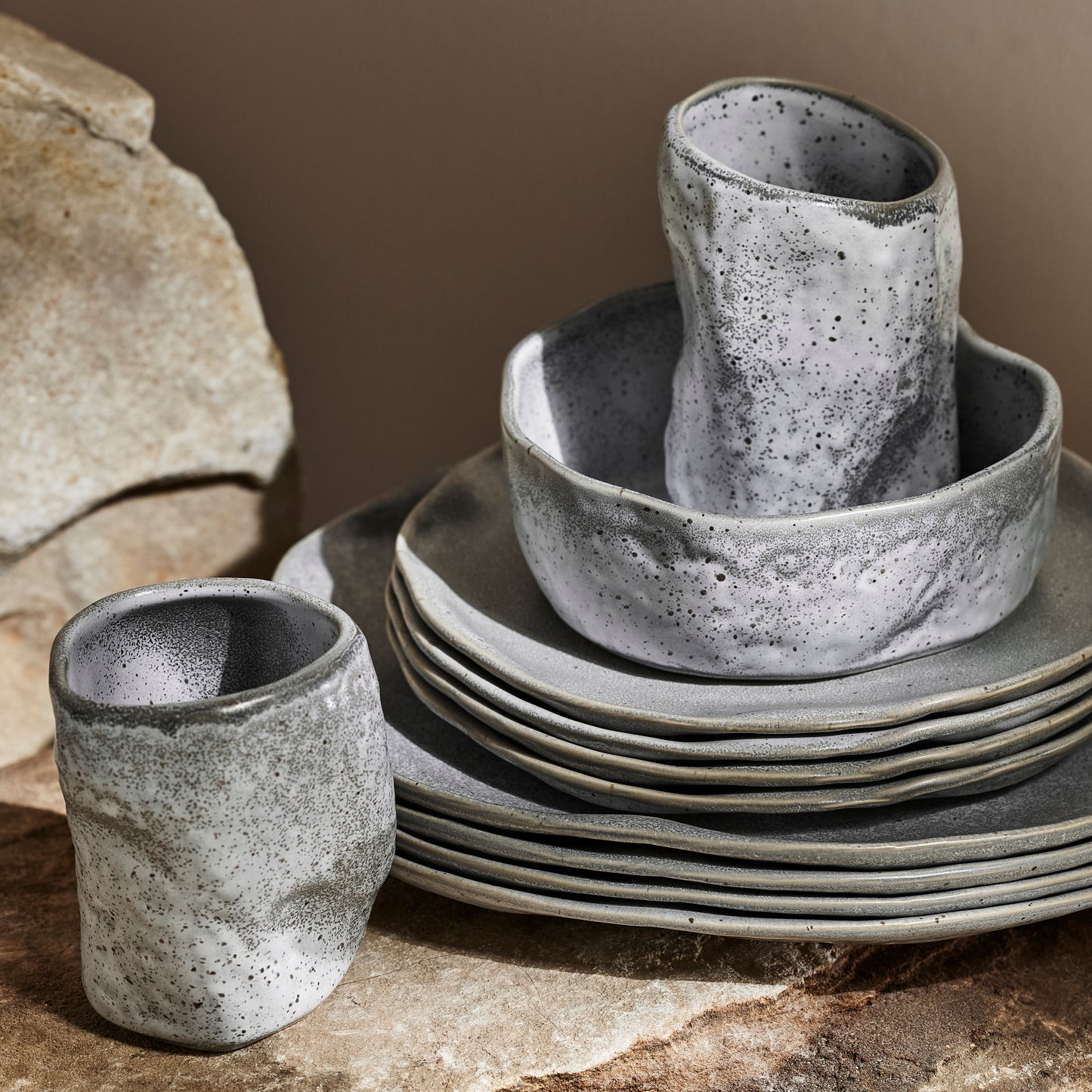ATIK GREY SPECKLED DINING SET
