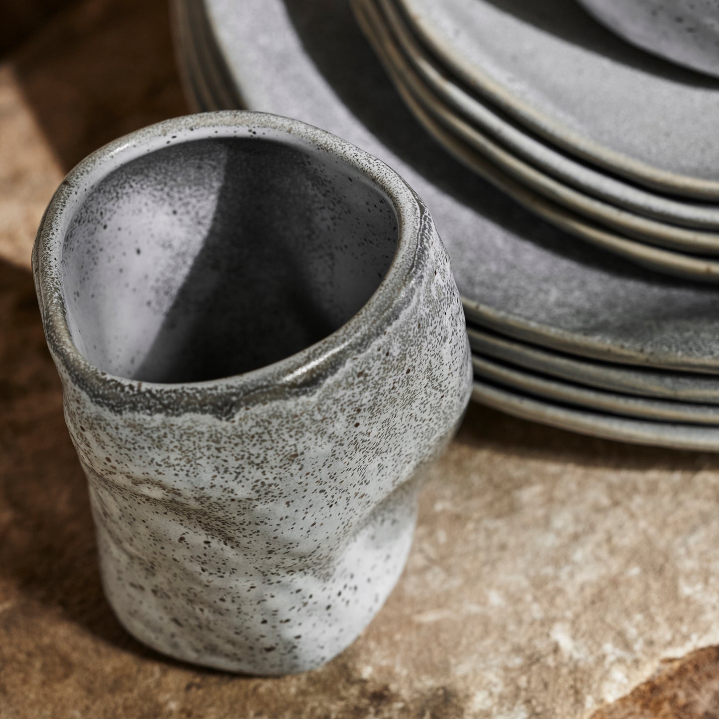 ATIK GREY SPECKLED DINING SET