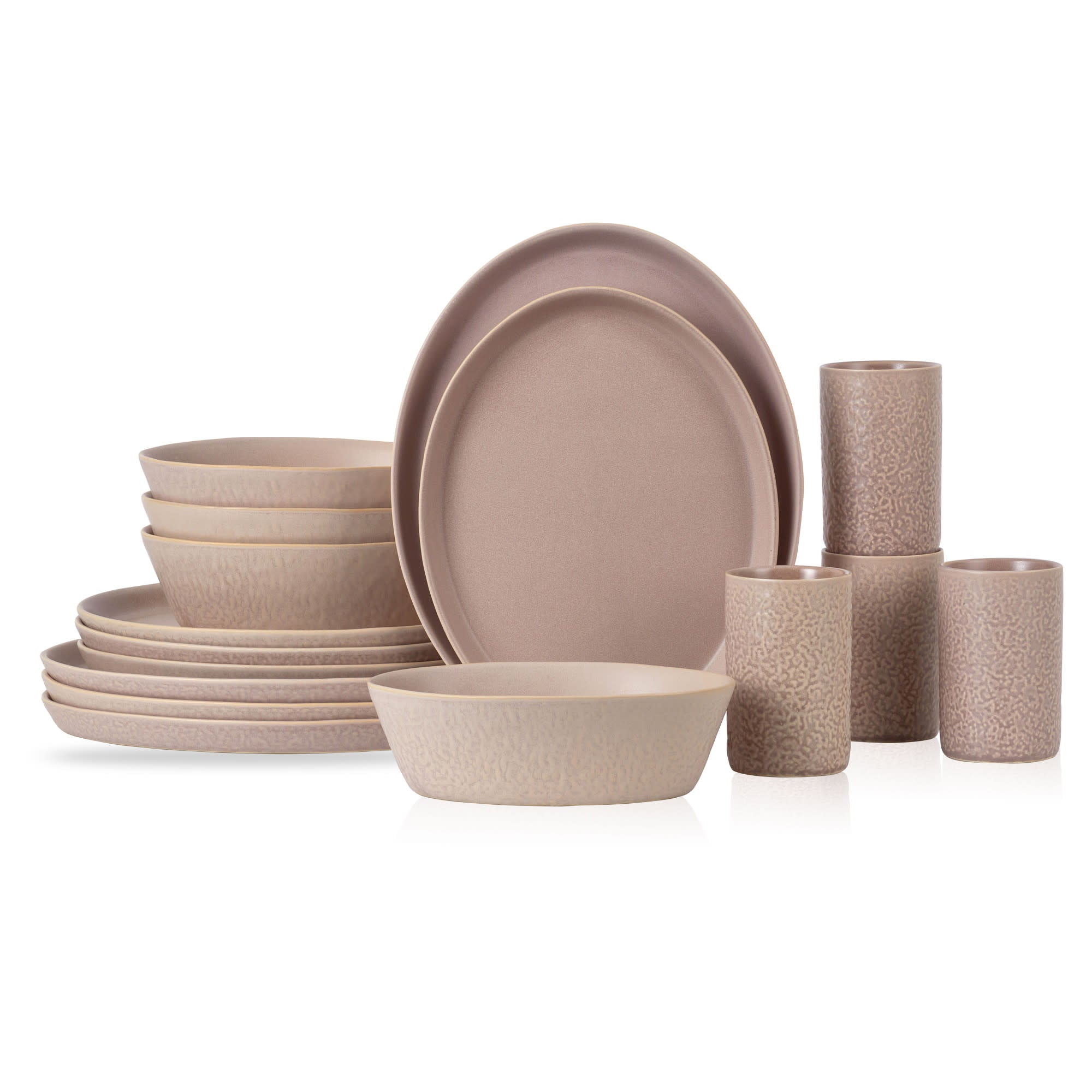 Stone + Lain Katachi Stoneware Nude Dinnerware Set | 32-Piece