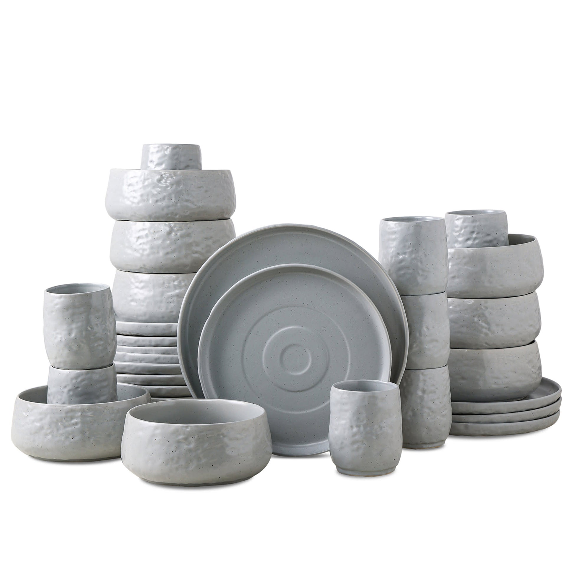Stone by Mercer Project Shosai Stoneware Dinnerware Set - Grey - 16 Piece